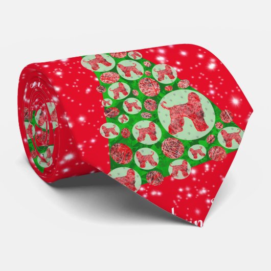 Afghan Hound Dog Weihnachtsbaum Red Neck Krawatte (Gerollt)
