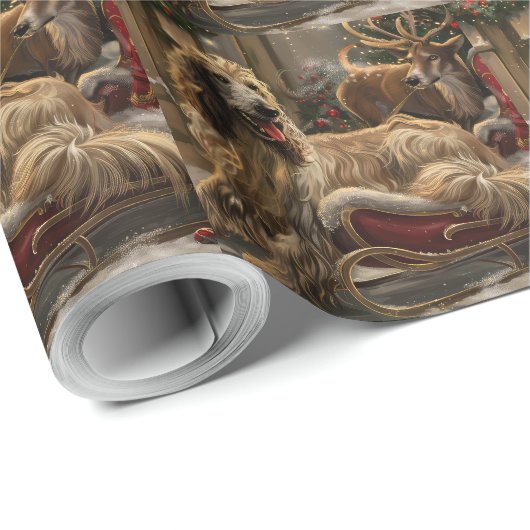 Afghan Hound Dog Weihnachtsfest Geschenkpapier (Rolleneckpunkt)