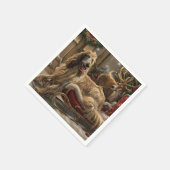 Afghan Hound Dog Weihnachtsfest Serviette (Ecke)