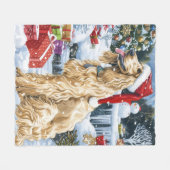 Afghan Hound Dog Winter Wunderland Weihnachtsfreud Fleecedecke (Vorderseite (Horizontal))