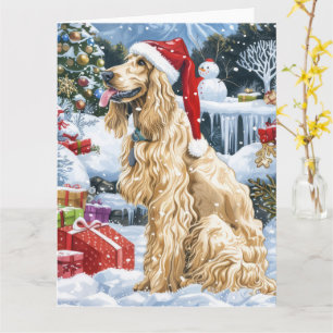 Afghan Hound Dog Winter Wunderland Weihnachtsfreud Karte