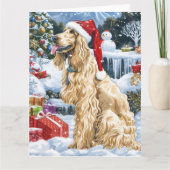Afghan Hound Dog Winter Wunderland Weihnachtsfreud Karte (Vorderseite)