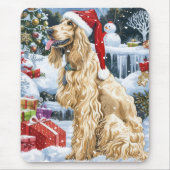 Afghan Hound Dog Winter Wunderland Weihnachtsfreud Mousepad (Vorne)