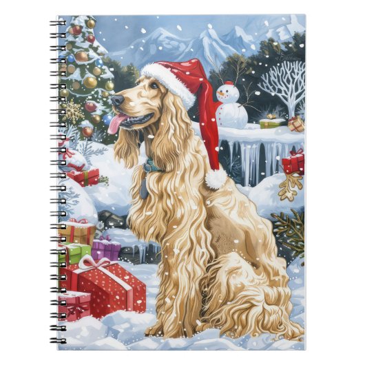 Afghan Hound Dog Winter Wunderland Weihnachtsfreud Notizblock (Vorderseite)