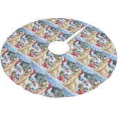 Afghan Hound Dog Winter Wunderland Weihnachtsfreud Polyester Weihnachtsbaumdecke (Schrägansicht)