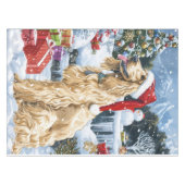Afghan Hound Dog Winter Wunderland Weihnachtsfreud Tischdecke (Vorderseite (Horizontal))