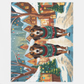 Afghan Hound Dogs Christmas Snow Holiday Fleecedecke (Vorderseite)