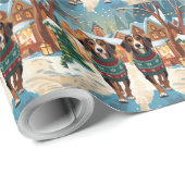 Afghan Hound Dogs Christmas Snow Holiday Geschenkpapier (Rolleneckpunkt)