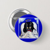 Afghan Hound Engel Button (Vorne & Hinten)