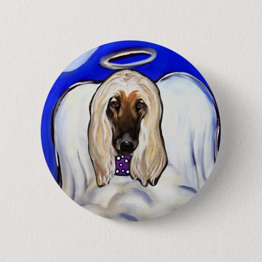 Afghan Hound Engel Button (Vorderseite)