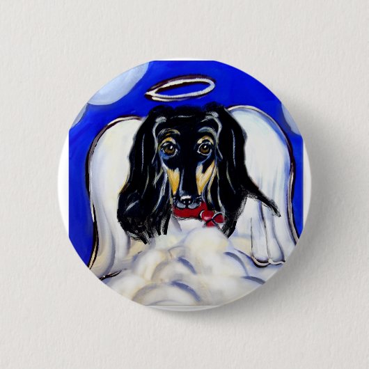 Afghan Hound Engel Button (Vorderseite)