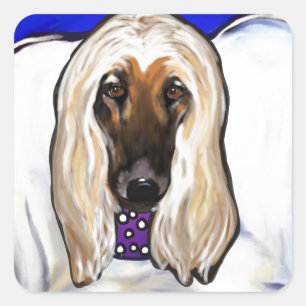 Afghan Hound Engel Quadratischer Aufkleber
