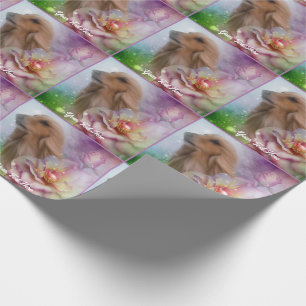 Afghan Hound Fantasy Blume Personalisiert Geschenkpapier