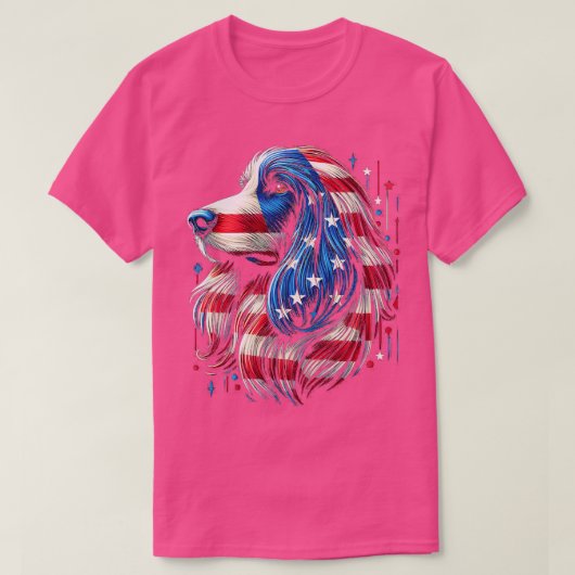 Afghan Hound FLAG USA Funny Dog Lover Funny T-Shirt (Design vorne)