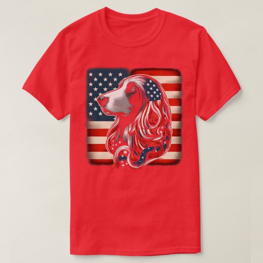 Afghan Hound FLAG USA Funny Dog Lover T-Shirt (Design vorne)