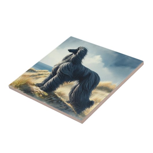 Afghan Hound Fliese (Seite)