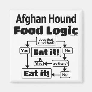 Afghan Hound Food Logic Magnet