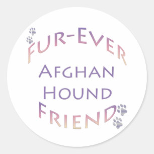 Afghan Hound Furever Runder Aufkleber