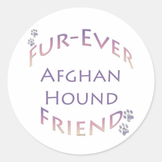 Afghan Hound Furever Runder Aufkleber (Vorderseite)