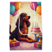 Afghan Hound Geburtstagsfeier Mittlere Geschenktüte (Rückseite)
