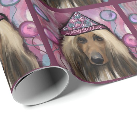 Afghan Hound Geschenkpapier (Rolleneckpunkt)