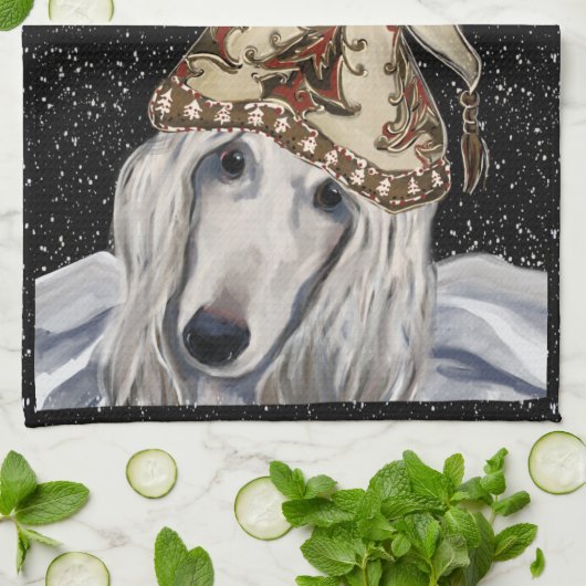 AFGHAN HOUND GESCHIRRTUCH (Gefaltet)