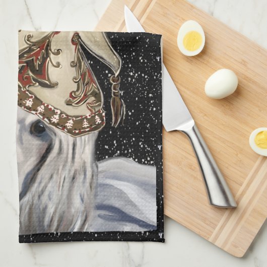 AFGHAN HOUND GESCHIRRTUCH (Viertel Falte)