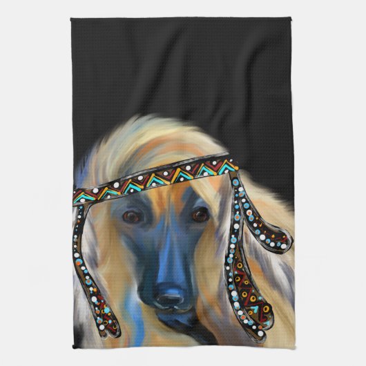 Afghan Hound Geschirrtuch (Vertikal)
