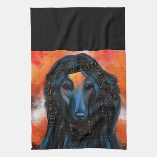 Afghan Hound Geschirrtuch (Vertikal)