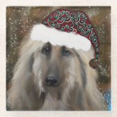 Afghan Hound Glasuntersetzer (Vorderseite)
