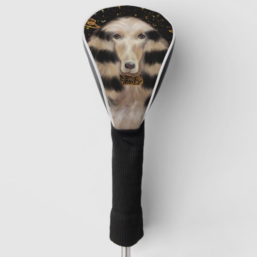 AFGHAN HOUND GOLD  GOLF HEADCOVER (Vorderseite)
