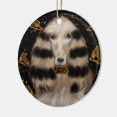 AFGHAN HOUND GOLD  KERAMIK ORNAMENT (Links)