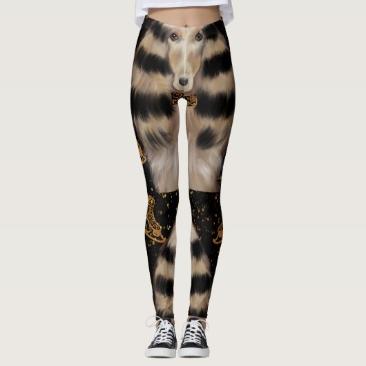 AFGHAN HOUND GOLD  LEGGINGS (Vorderseite)