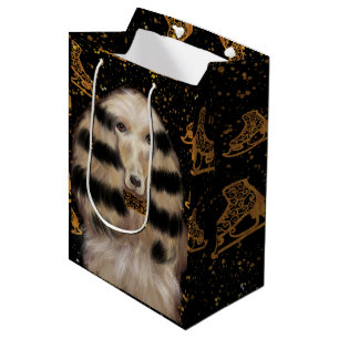 AFGHAN HOUND GOLD  MITTLERE GESCHENKTÜTE