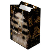AFGHAN HOUND GOLD  MITTLERE GESCHENKTÜTE (Rückseite Schrägansicht)