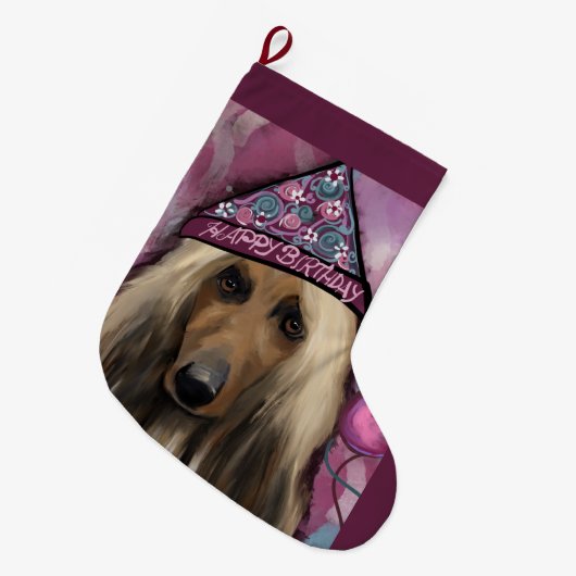 Afghan Hound Großer Weihnachtsstrumpf (Vorderansicht (hängend))