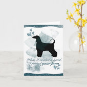 Afghan Hound Grußkarte in blau Karte (Gelbe Blume)