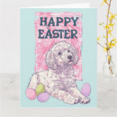 Afghan Hound Happy Oaster Karte (Gelbe Blume)