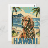 Afghan Hound Hawaii Urlaub Postkarte (Vorne/Hinten)