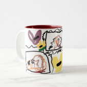 Afghan Hound hearts  Zweifarbige Tasse (Vorderseite Links)