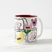 Afghan Hound hearts  Zweifarbige Tasse (VorderseiteRechts)