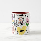 Afghan Hound hearts  Zweifarbige Tasse (Mittel)