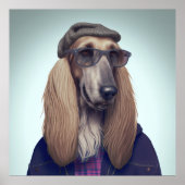 Afghan Hound Hipster Dog Poster (Vorne)