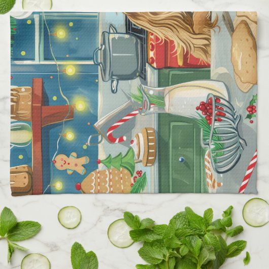 Afghan Hound Holiday Baking: Feierliche Weihnachte Geschirrtuch (Gefaltet)