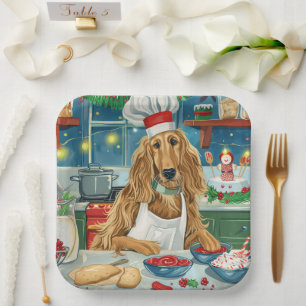 Afghan Hound Holiday Baking: Feierliche Weihnachte Pappteller