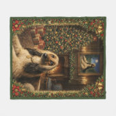 Afghan Hound Holiday Christmas Throw Blanket Fleecedecke (Vorderseite (Horizontal))