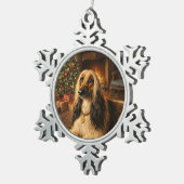 Afghan Hound Holiday  Schneeflocken Zinn-Ornament (Rechts)