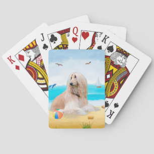 Afghan Hound Hund am Strand Spielkarten