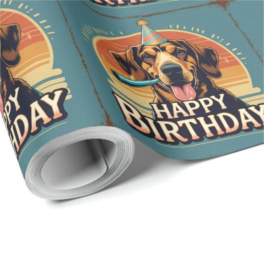 Afghan Hound Hund farbenfroh Geschenkpapier (Rolleneckpunkt)