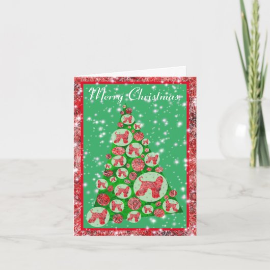 Afghan Hound Hund Frohe Weihnachtsbaum Weihnachtsk Karte (Vorderseite)